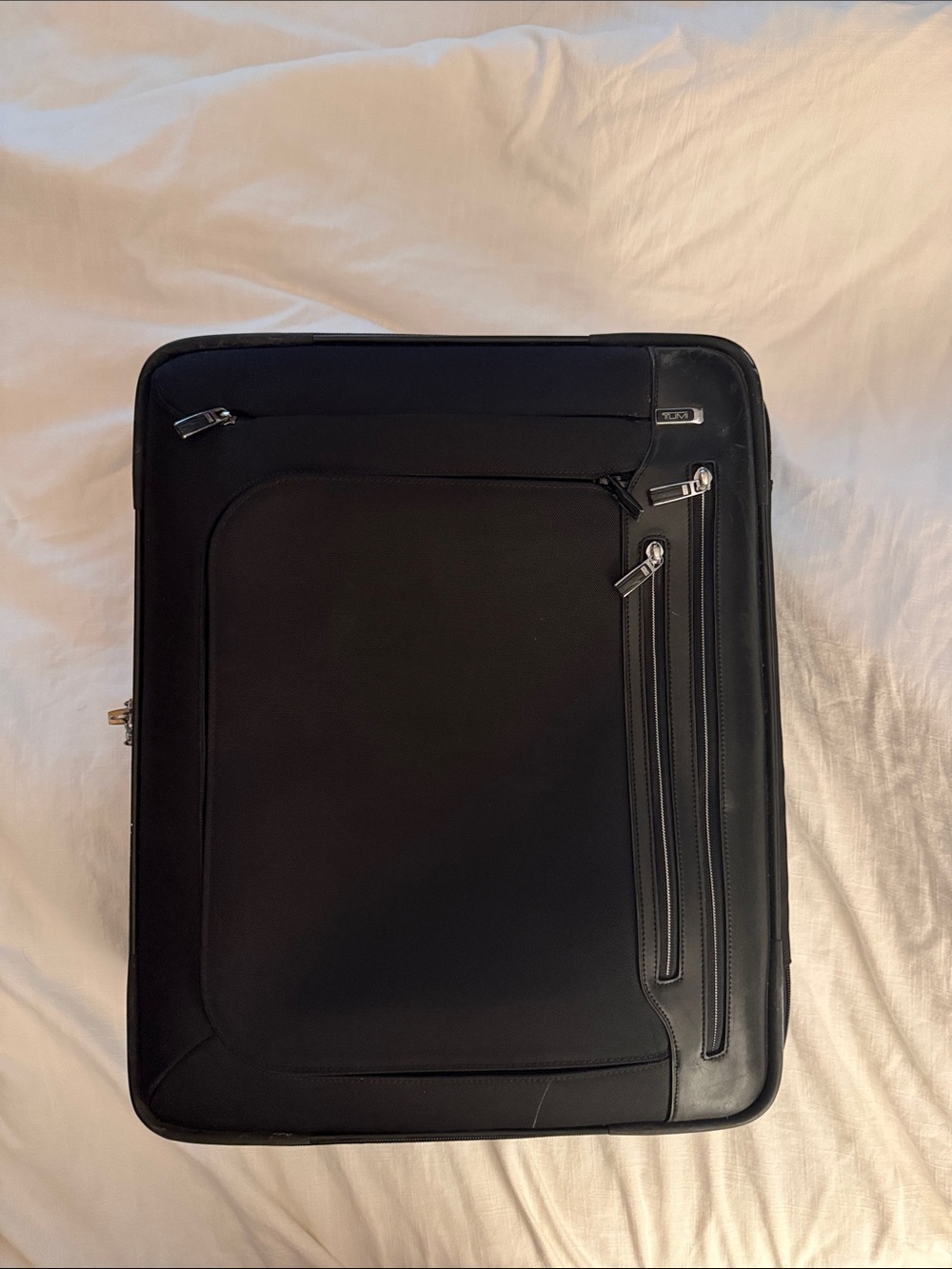 Tumi Black Travel Briefcase with Front Zip Pockets